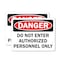 Signmission Do Not Enter Authorized Personnel Only Danger Sign, Plastic, 10in W x 7in L, 2PK OS-2PACK-DS-P-710-L-19327 - alternate 1
